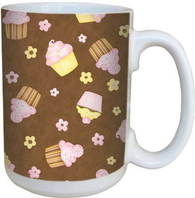 

Tree-Free Greetings Greetings 79274 Funky Cupcakes by Debbie Mumm Ceramic with Full-Sized Handle, 15-Ounce Ceramic Mug(60 ml), Multicolor