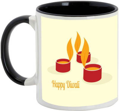 

AllUPrints Gifts For Diwali - May This Be The Best Deepawali For You Ceramic Mug(325 ml), Black
