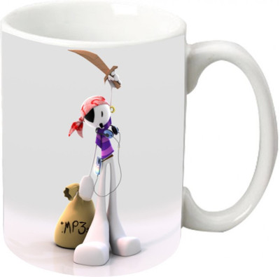 

Maison N Mode Mp3 Coffee Ceramic Mug(330 ml), Multicolor