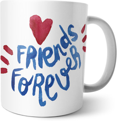 

Chiraiyaa Happy Friendship Day - Painted Heart Friends forever design with quote. Ceramic Mug(300 ml), Multicolor