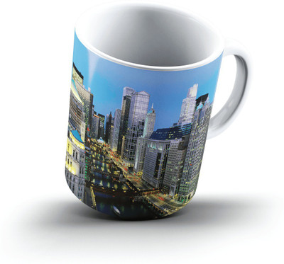 

Ucard A River Runs Through It Chicago River Illinois2417 Bone China, Ceramic, Porcelain Mug(325 ml), Multicolor