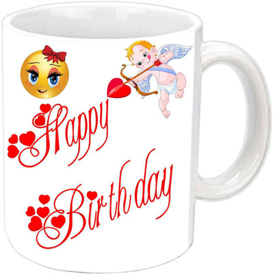 Raj Laxmi Heart boy arrow lovers b'day white mug Ceramic Mug(350 ml)