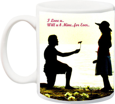 

ME&YOU Happy Rose Day;I Love U,Will u Be Mine For Ever propose printed Ceramic Mug(325 ml), Multicolor