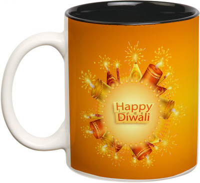 

Prithish Diwali Design1 Double Color Ceramic Mug(330 ml), Multicolor