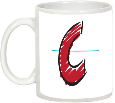 

AllUPrints Colorful Handwritten Alphabet Letters "C" Ceramic Mug(325 ml), White