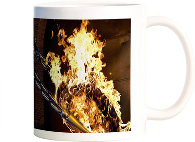 

Rangeele Inkers Ghost Rider Bike Ceramic Mug(300 ml), Multicolor