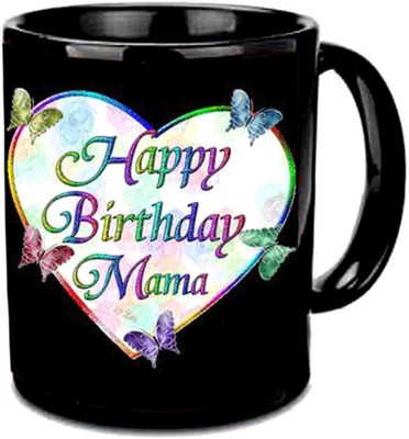 

Raj Laxmi Heart Design Happy B'day Mamma Black Ceramic Mug(3.5 ml)