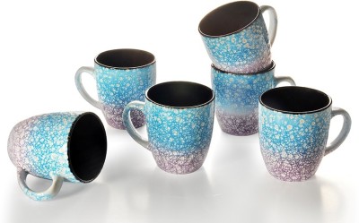 

Buono Casa Good Homes Coffee Mugs Scatter Multi 6 Pcs Porcelain(Blue, Pack of 6)