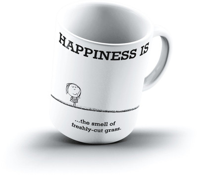 

Ucard Happiness Is1449 Bone China, Ceramic, Porcelain Mug(325 ml), Multicolor