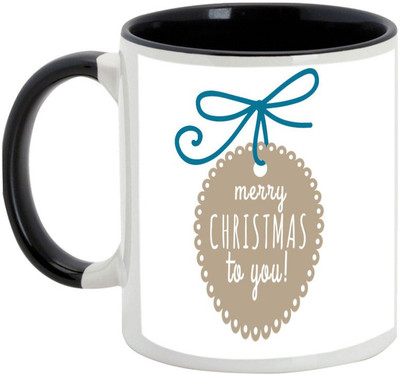 

AllUPrints Fast Approaching Christmas Ceramic Mug(325 ml), Black
