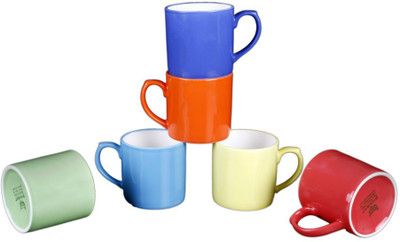 

BP Bharat Miniraja Mix Color Bone China Mug(110 ml, Pack of 6)