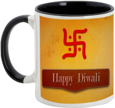 

AllUPrints Diwali Gifts - Lets Achieve Glory On This Deepawali Ceramic Mug(325 ml), Black