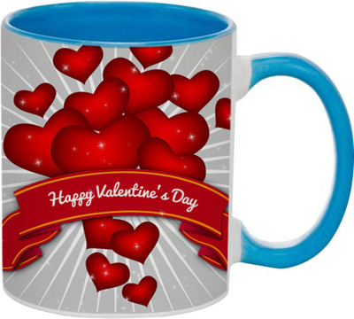 

SKY TRENDS Beautiful Special and Best Happy Valentine Gifts for Boyfriend Girlfriend Fiance Wife Husband Friends Birthday Anniversary063 Ceramic Mug(325 ml), Blue
