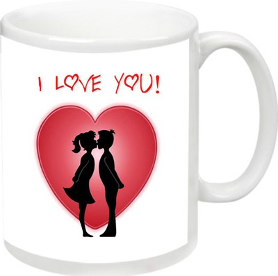 

KappoMania I Love You Expression Love Ceramic Mug(325 ml), Multicolor
