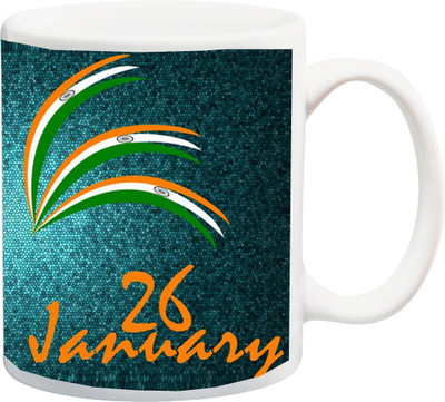 

ME&YOU Republic Day; Happy 26 January printed Ceramic Mug(325 ml), Multicolor
