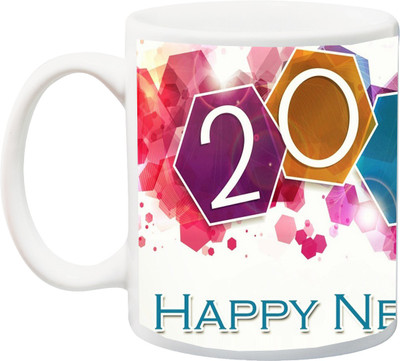 

ME&YOU Happy New Year 2017 Colorful Joy Printed Ceramic Mug(325 ml), Multicolor