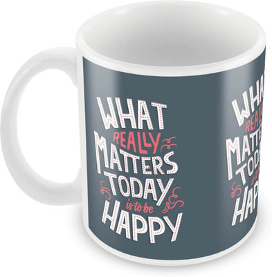 

Posterboy To Be Happy Ceramic Mug(350 ml), Multicolor
