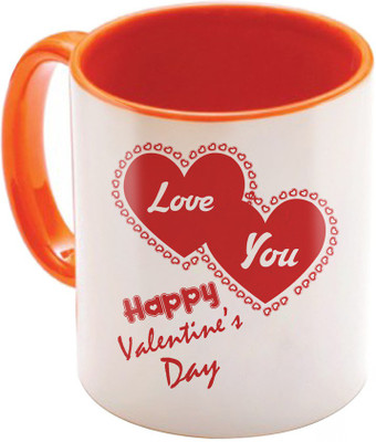 

SKY TRENDS Valentine Gift for Girlfriend Love Printed I Love U Forever Perfect for Her Him Wife Fiance Anniversary And Birthday STGD029 Ceramic Mug(325 ml), Orange