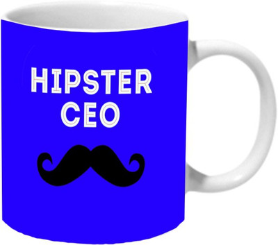 

Mooch Wale Hipster Ceo Blue Ceramic Mug(325 ml), Multicolor
