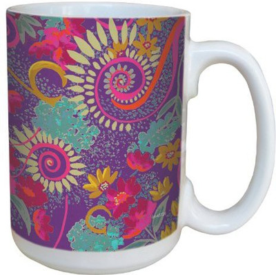 

Tree-Free Greetings Greetings lm43726 Katherine Wheel Floral Purple by Nel Whatmore Ceramic, 15-Ounce Ceramic Mug(60 ml), Multicolor