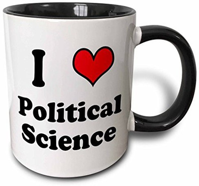 

3dRose mug_159644_4 I Love Political Science Two Tone Black, 11 oz, Black/White Ceramic Mug(60 ml), Multicolor