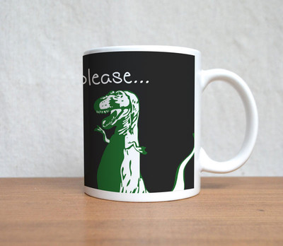 60% OFF on StyBuzz Ladies Please Once At A Time Dino Ceramic Coffee Mug(300 ml)