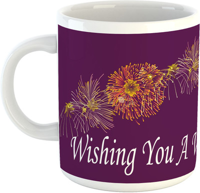 

Deeher Gifts Happy Diwali Design22 Ceramic Mug(330 ml), Multicolor