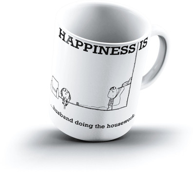 

Ucard Happiness Is1073 Bone China, Ceramic, Porcelain Mug(325 ml), Multicolor
