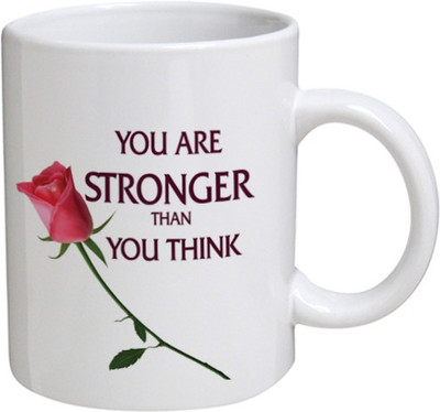 

My Bestow Stronger - MyBestow White Plain Coffee Ceramic Ceramic Mug(320 ml), Multicolor