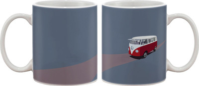 

Artifa Vintage Red And White Van Porcelain, Ceramic Mug(350 ml), Multicolor