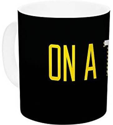 

Kess InHouse InHouse KESS Original Tuesday Black Typography Ceramic Coffee, 11 oz, Multicolor Ceramic Mug(60 ml)