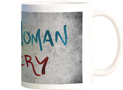 

Rangeele Inkers No Women No Cry Ceramic Mug(300 ml), Multicolor
