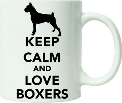 

Maison N Mode Keep Calm And Love Boxers Coffee Ceramic Mug(330 ml), Multicolor