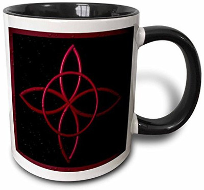 

3dRose mug_162097_4 A Celtic Design Knot in Magenta Two Tone Black, 11 oz, Black/White Ceramic Mug(60 ml), Multicolor