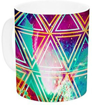 

Kess InHouse InHouse Alveron Neon Geo Galaxy Map Ceramic Coffee, 11 oz, Multicolor Ceramic Mug(60 ml)