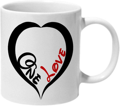 

Mooch Wale One Love Ceramic Mug(325 ml), Multicolor