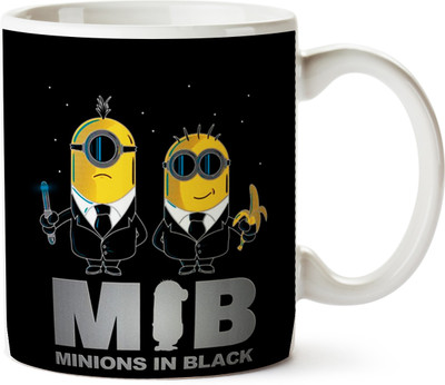 

Pentagraphics Minions in Black Ceramic Mug(300 ml), Multicolor