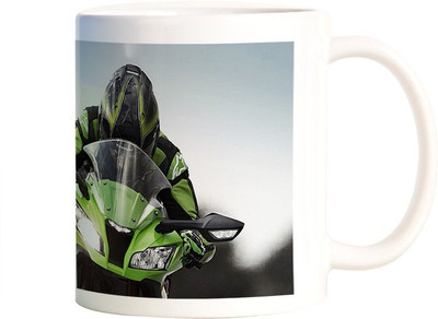 

Rangeele Inkers Kawasaki Zx10R Ceramic Mug(300 ml), Multicolor