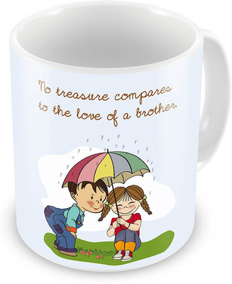 

Kaarigar Cute Brother n Sister Print Delightful Coffee 528 Ceramic Mug(300 ml), Blue