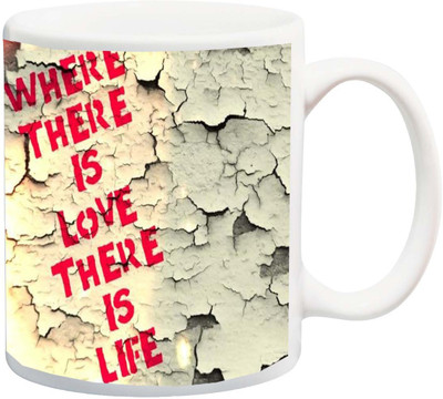 

ME&YOU Gift for Husband/Wife/Girlfriend/Boyfriend/Lover;"Where there is love there is Life Special Beautiful color Red 3D printed Ceramic Mug(325 ml), Multicolor