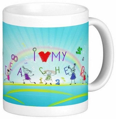 

Exoctic Silver Happy Teacher's Day 005 Ceramic Mug(300 ml), Multicolor