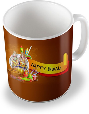 

SKY TRENDS sky trends # D011 diwali gift set Ceramic Mug(325 ml), White