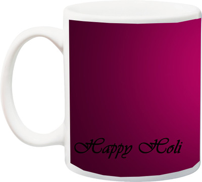 

ME&YOU Gift for Holi;Wish very Happy holy cartoons 3D Printed Ceramic Mug(325 ml), Multicolor