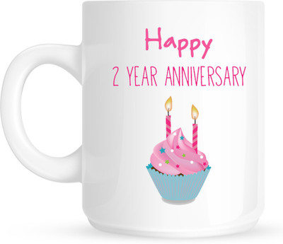 

HuppmeGift Happy 2 Year Anniversary White Ceramic Mug(350 ml)
