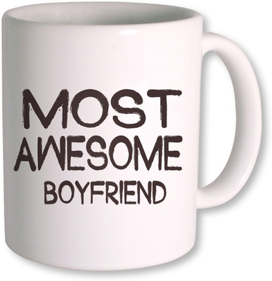 PhotogiftsIndia Gifts For Most Awesome Boyfriend Coffee Ceramic Mug(350 ml), White