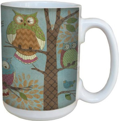 

Tree-Free Greetings Greetings lm43432 Whimsical Three Owls by Paul Brent Ceramic with Full-Sized Handle, 15-Ounce Ceramic Mug(60 ml), Multicolor