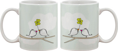 

Artifa Birds With Flowers Porcelain, Ceramic Mug(350 ml), Multicolor
