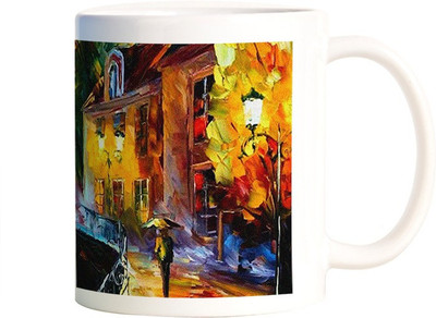 

Rangeele Inkers Awesome Oil paintings Ceramic Mug(300 ml), Multicolor