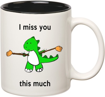 HuppmeGift Miss You Inner Black Ceramic Coffee Mug(350 ml)