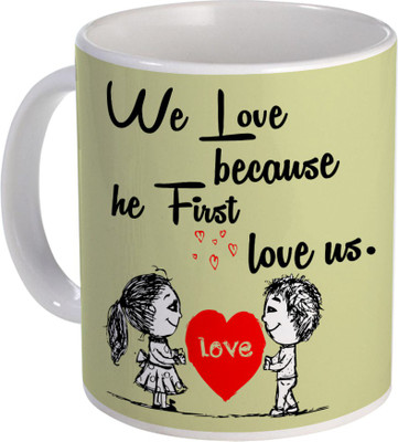 

SKY TRENDS Can't Help Falling in Love mug Best Gift for Valentine's Day, Her, Girlfriend,boy friend,husband, Wife,Birthday, Anniversary,Christmas or Any Holidays Design 059 Ceramic Mug(320 ml), Blue;white